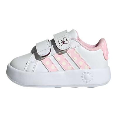Disney x Grand Court I Minnie Mouse - Adidași de Bebeluș Roz cu Buline Albe Alb Cloud-White Roz Clar JR8130