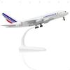 QIYUMOKE A380 France 1/300 Diecast Metal Airplane Model - A380 Sky Jumbo A380 Model Airplane with Stand (7.5" Long) for Aviation Enthusiast Gift or Di