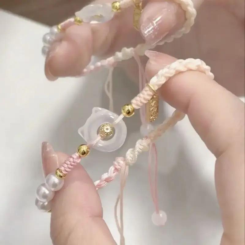 Ping An Couple Bracelets: Handmade Chinese-Style Woven Bracelets for Men and Women, Perfect for Girlfriends and Best Friends