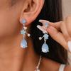 Diamond Flower Water Drop Pendant Collarbone Chain Vacation Style Fashion Necklace