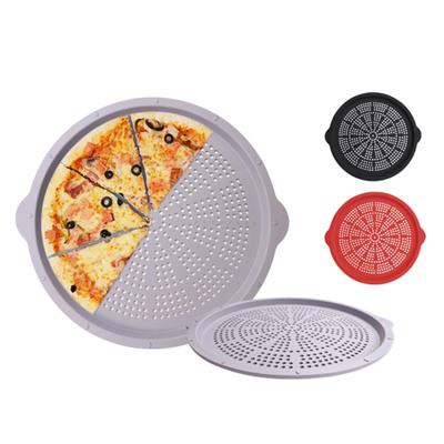 16-calowa blacha do pizzy nieprzywierająca silikonowa forma do pizzy z otworami do piekarnika okrągła