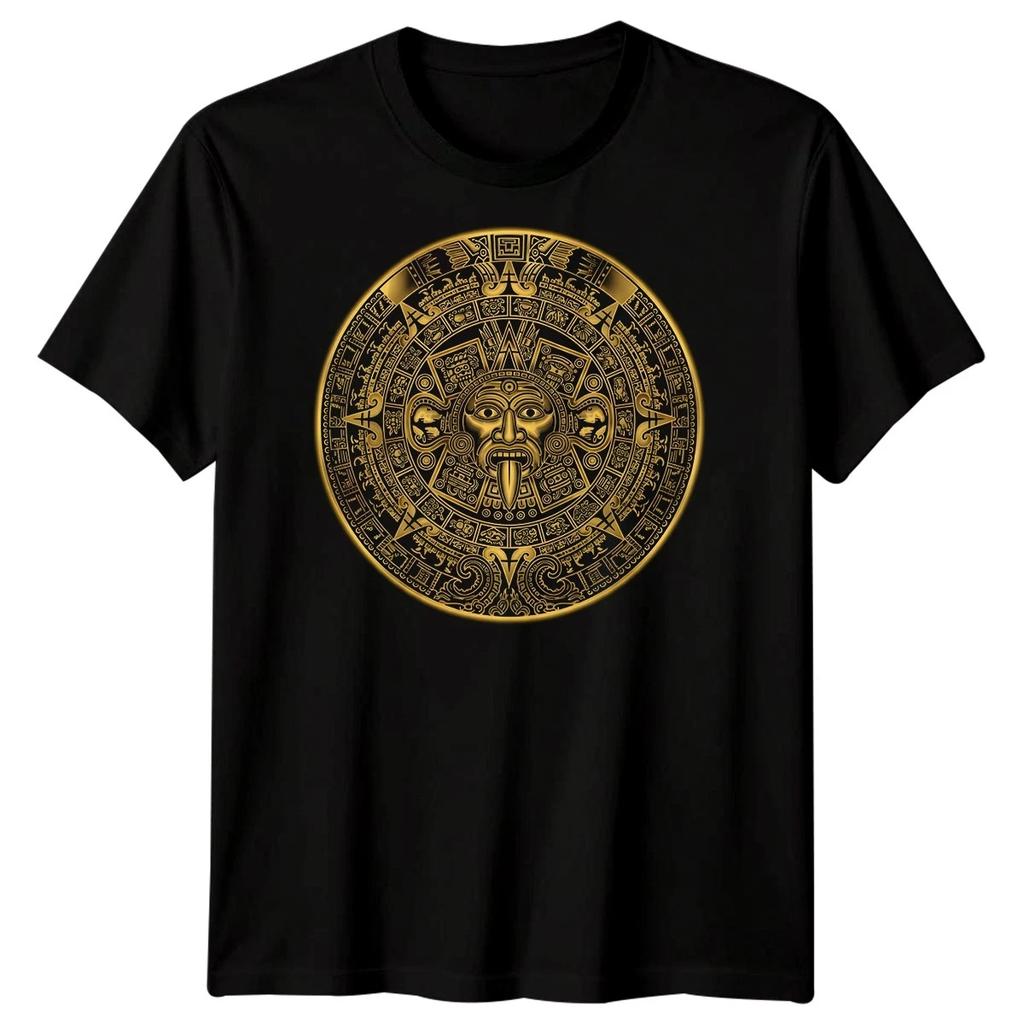 Aztec Calendar History Mens T-Shirt Ancient Mesoamerican Culture