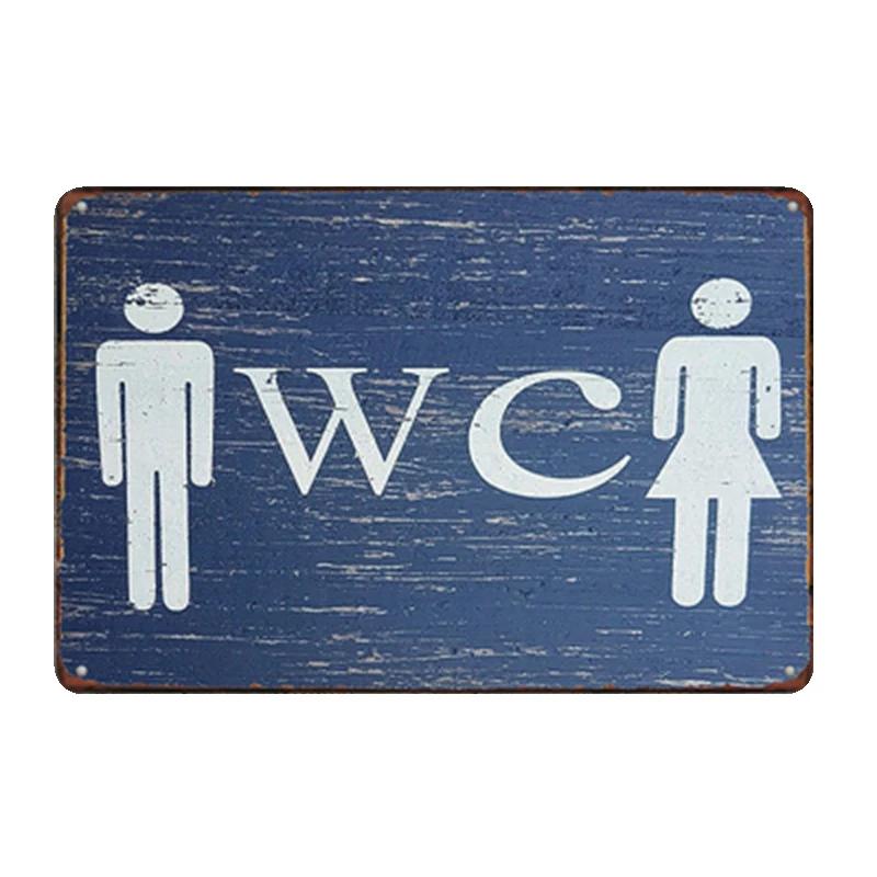 Vintage Metallblechschilder, Toilettenschild, Hausbar, Kneipe, Dekorative Platte, Toilettenwandaufkleber, WC Kunstposter, N225, 30x20cm