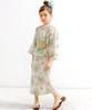 Bee Yukata Set for Easy To Perfect for Festivals and Fireworks with a Shibori Obi and Pink Dahlia Pattern 3-Piece Girls, Summer, Wear, Two-Way Design,