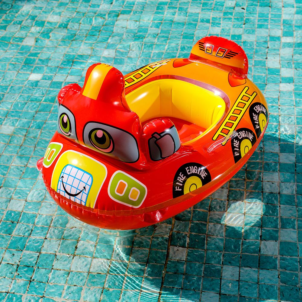 

Childrens Thickened Fire Truck Excavator Bulldozer Swimming Ring Seat Water Toy красный