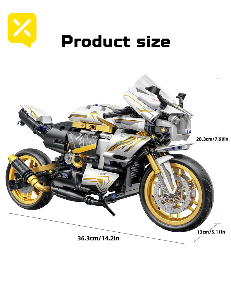 

Нетоксичная игрушка Toylinx 1:10 Строительных Блоков Мотоцикл Технические Наборы 704 Детали Городской Сплав Гонки Мотоцикл Настольные Украшения Игрушки Подарок Для Детей