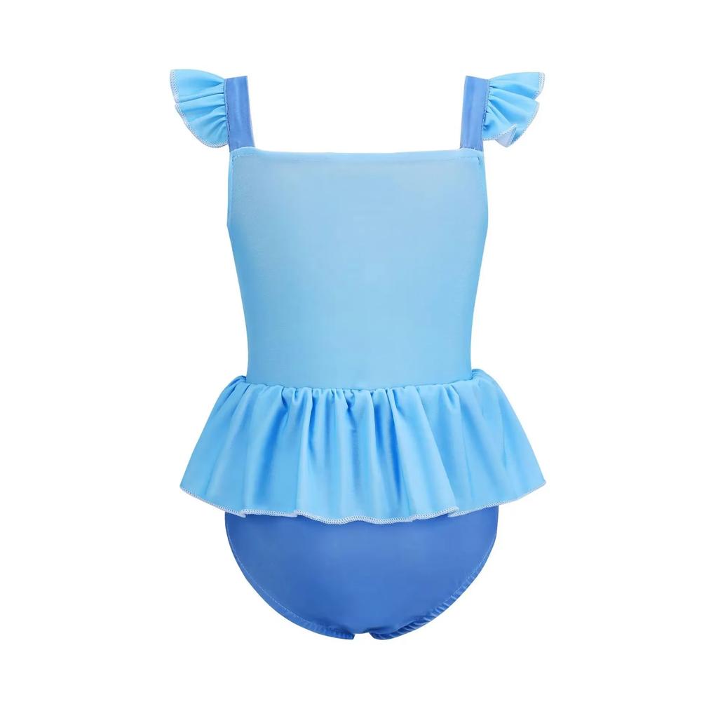 Girls Princess Theme Swimsuit Set for Summer Beachwear Pool Party Kids Jasmine Anna Elsa Rapunzel Belle Swimwear Bathing Suit