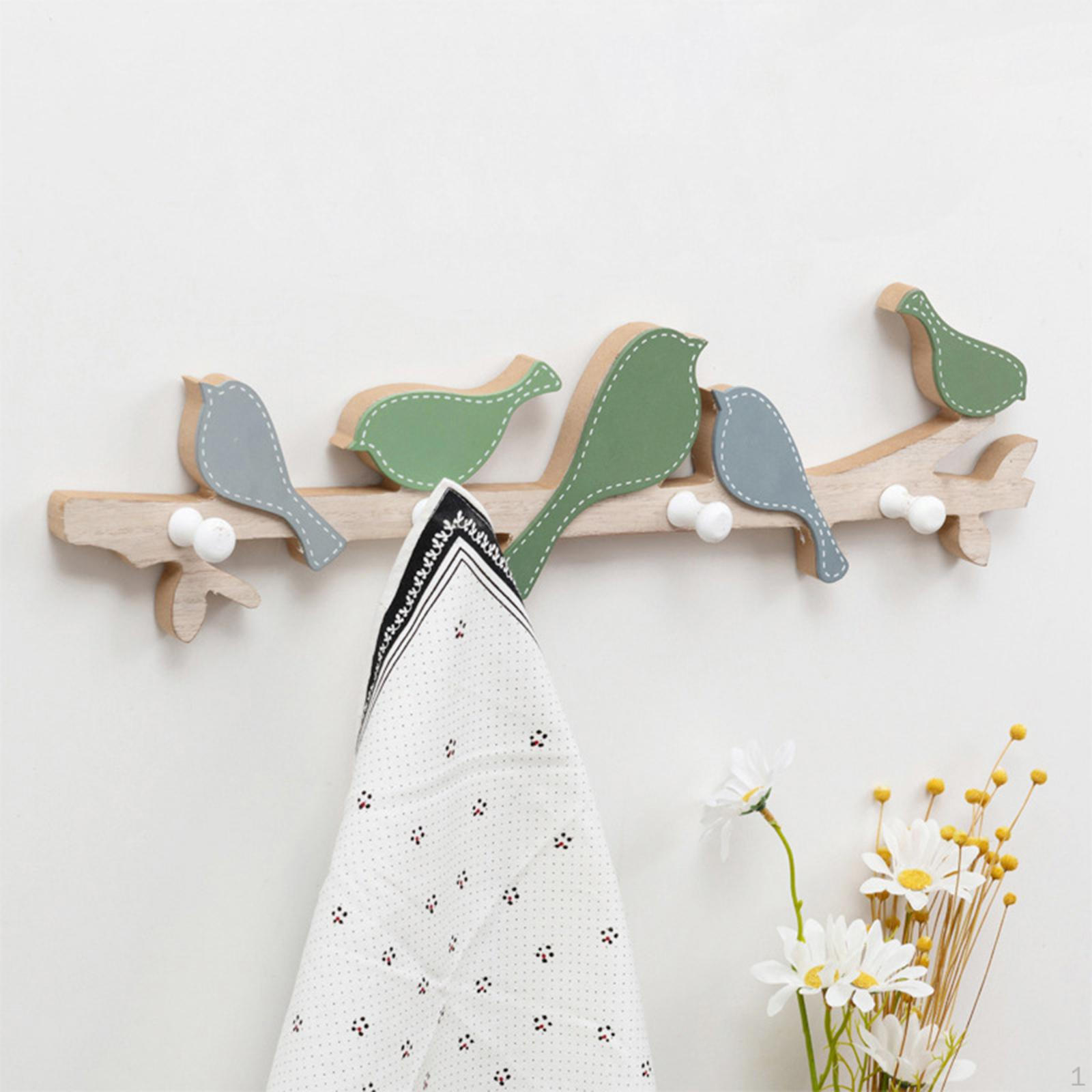 

Bird-shaped Wall-mounted Coat Rack, Decorative Hooks, Key Organizer, Creative Entryway Rack for green