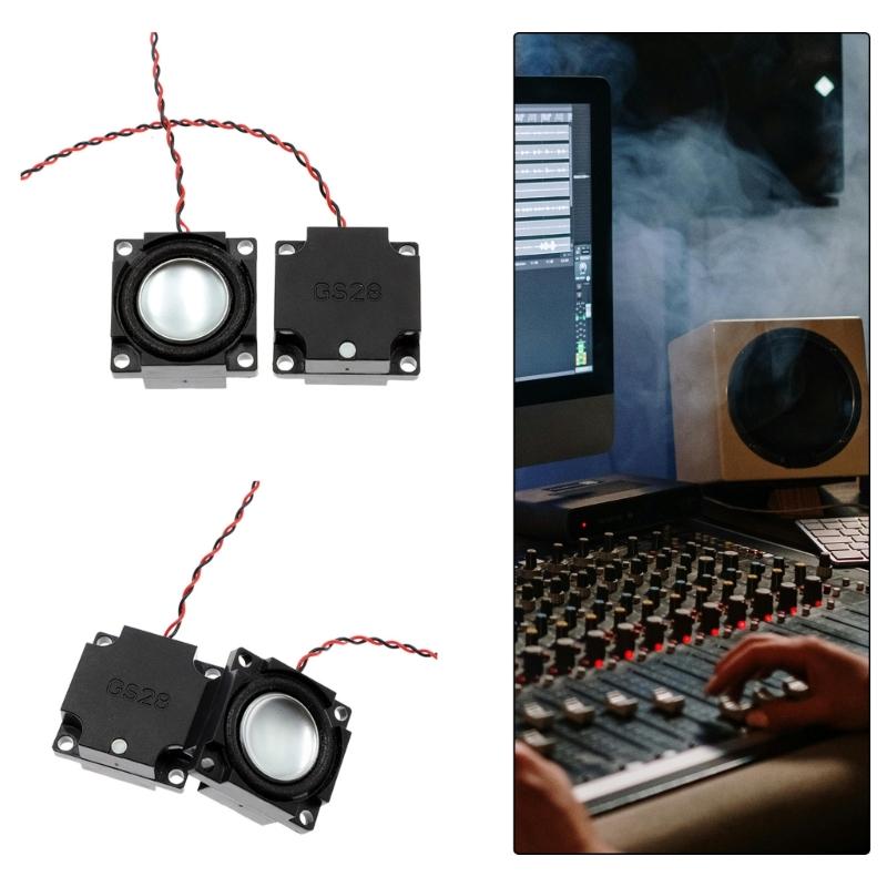 High Sensitivity 92dB Miniature Square Speakers 28mm Internal Magnets Speakers Metal Build, 8Ohm 92dB Rate Power 2W