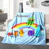Custom Name City Colorful Cubes Party Blanket For Couch Bed Plush Cozy Fuzzy Blanket Super Soft Warm Blankets For Fall And Winter 0916152