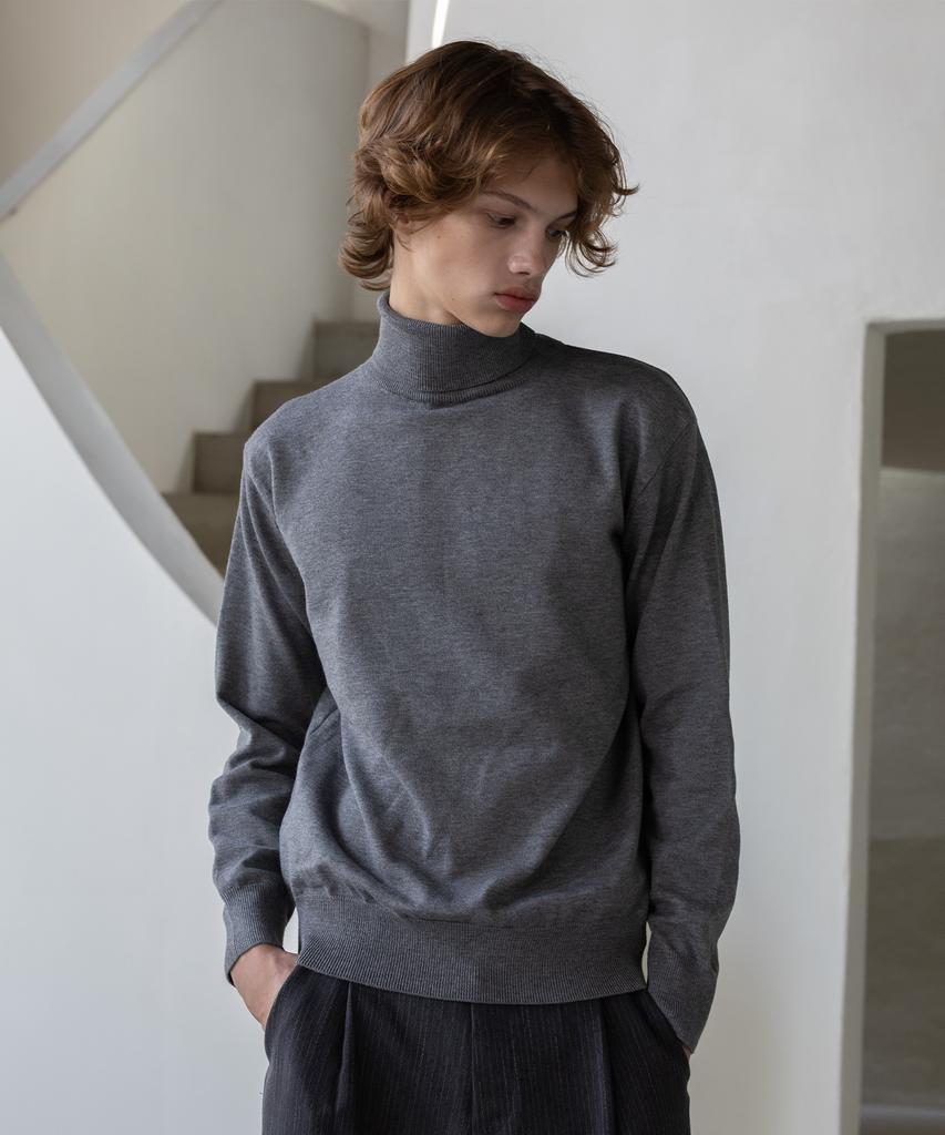 Dekkoloso Mode Herasi Turtleneck Knit [Charcoal]