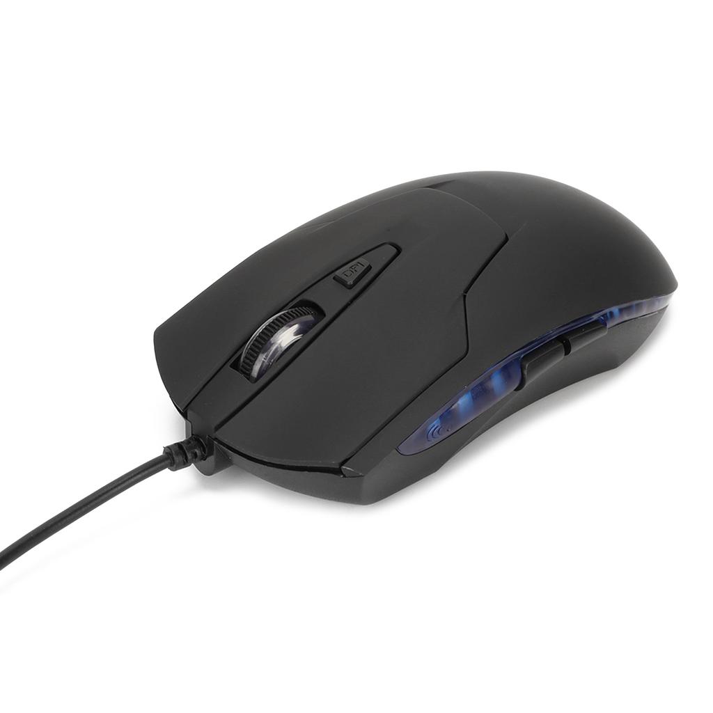 Wired Mouse Blue Backlit Type C Ergonomic Multimedia Keys Adjustable DPI Gaming Mouse for Gaming Office Study