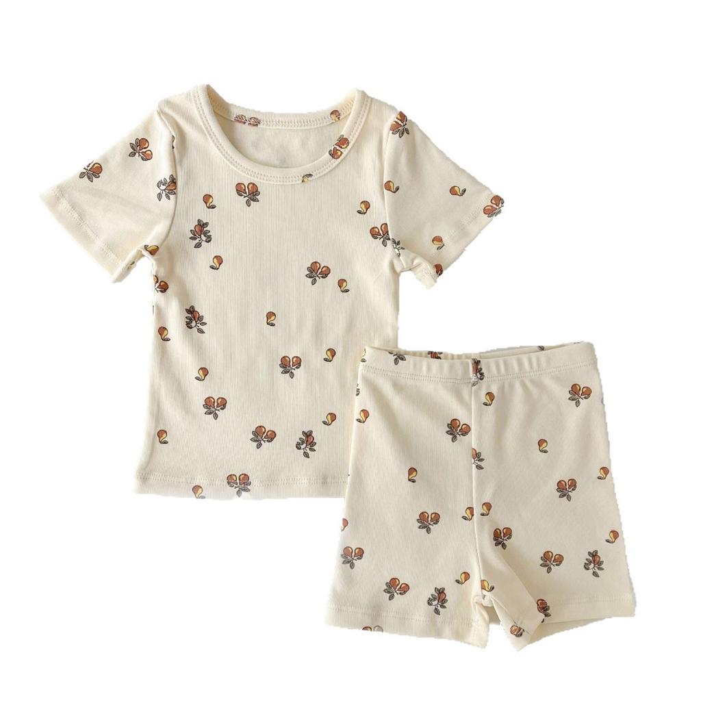 Danish-style Cotton Girls' Summer Pajama Set - Short Sleeve