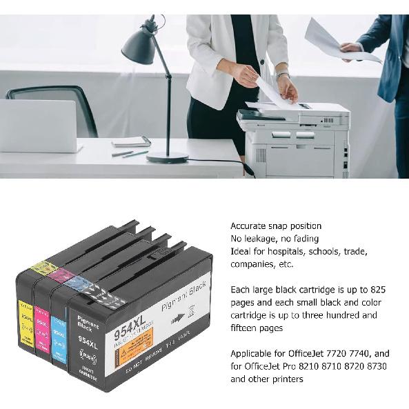 Ink Cartridge, for HP 954 Printer Cartridge with BK C M Y Colors, Printer Ink Cartridge for 7720 7740, for Pro 8210 8710 8720 8730