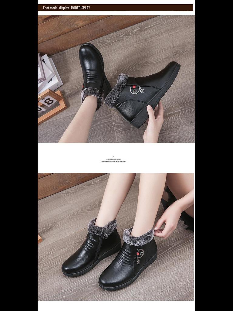 Warm Winter Non-Slip Cotton Boots for Middle-Aged and Elderly Women