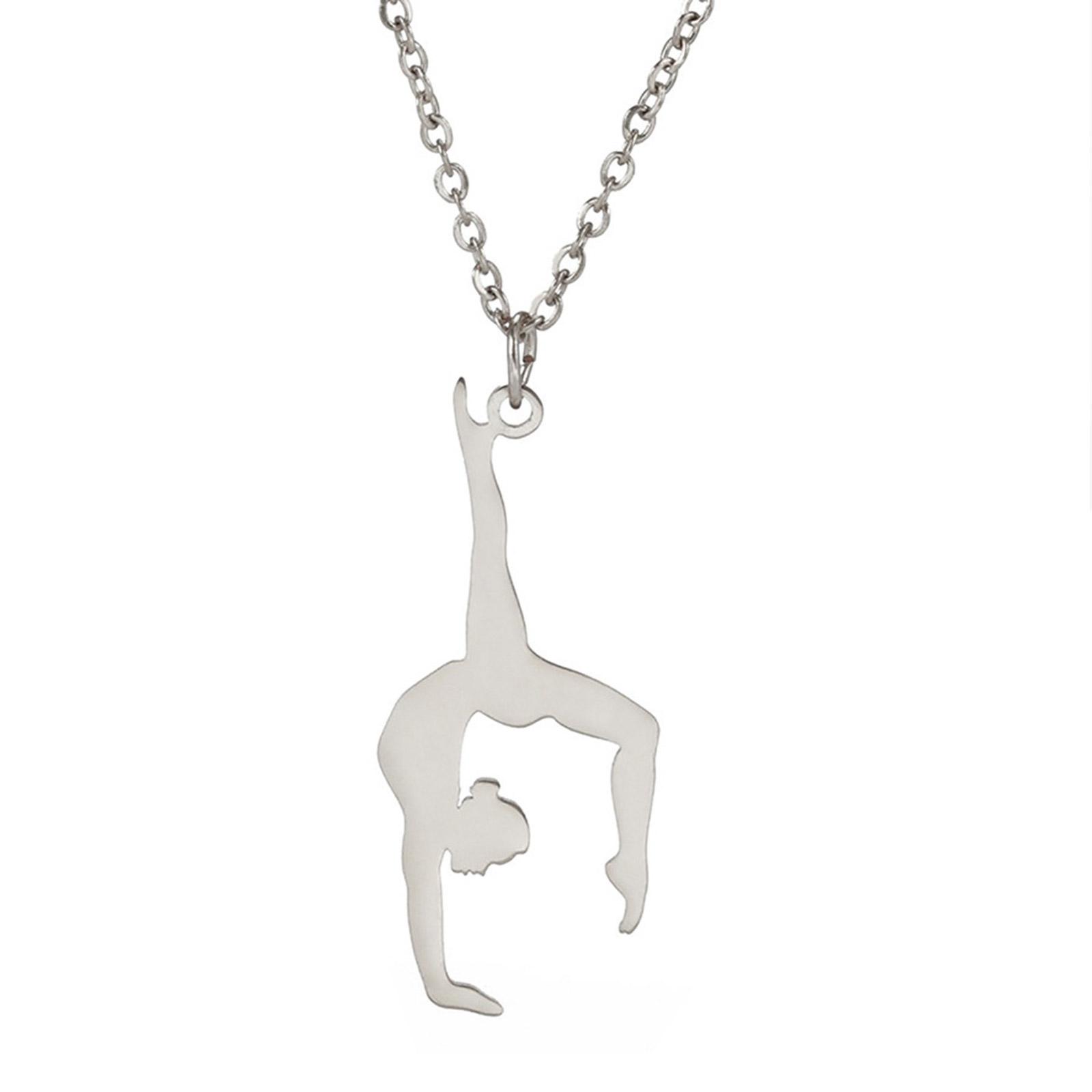 

Модное ожерелье-подвеска для художественной гимнастики, портативное украшение для модных женщин, шарм из нержавеющей стали, ювелирное изделие серебряный