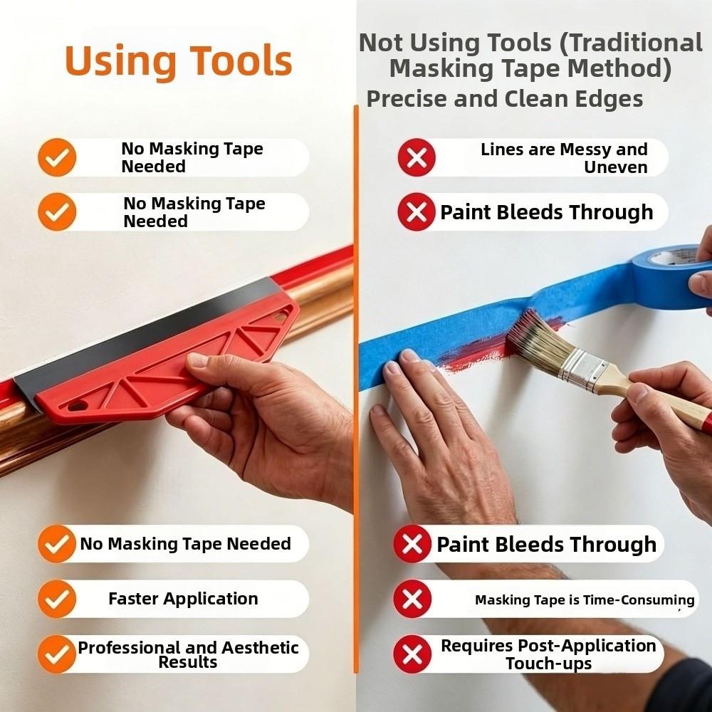 Heavy-Duty Wall Cleaning Scraper Ergonomic Handle Wall Covering Removal Scraping Wall Trim