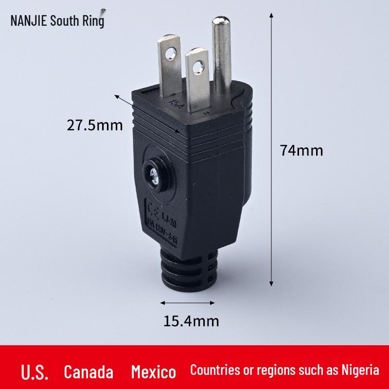 UL-Certified 15A 125V Industrial Grade US 3-Pin Detachable Standard Wiring Plug