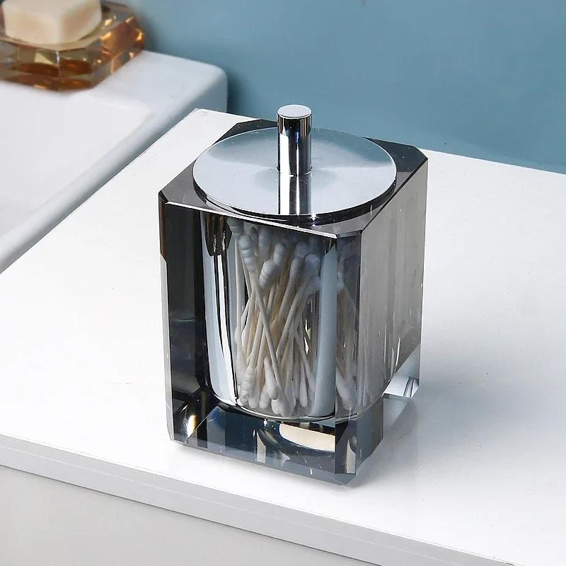 Crystal Lotion Bottle Soap Dish Tray Shampoo Shower Gel Bottles Home Bathroom Mouthwash Cups Toothbrush Holder Cotton Swab Boxes