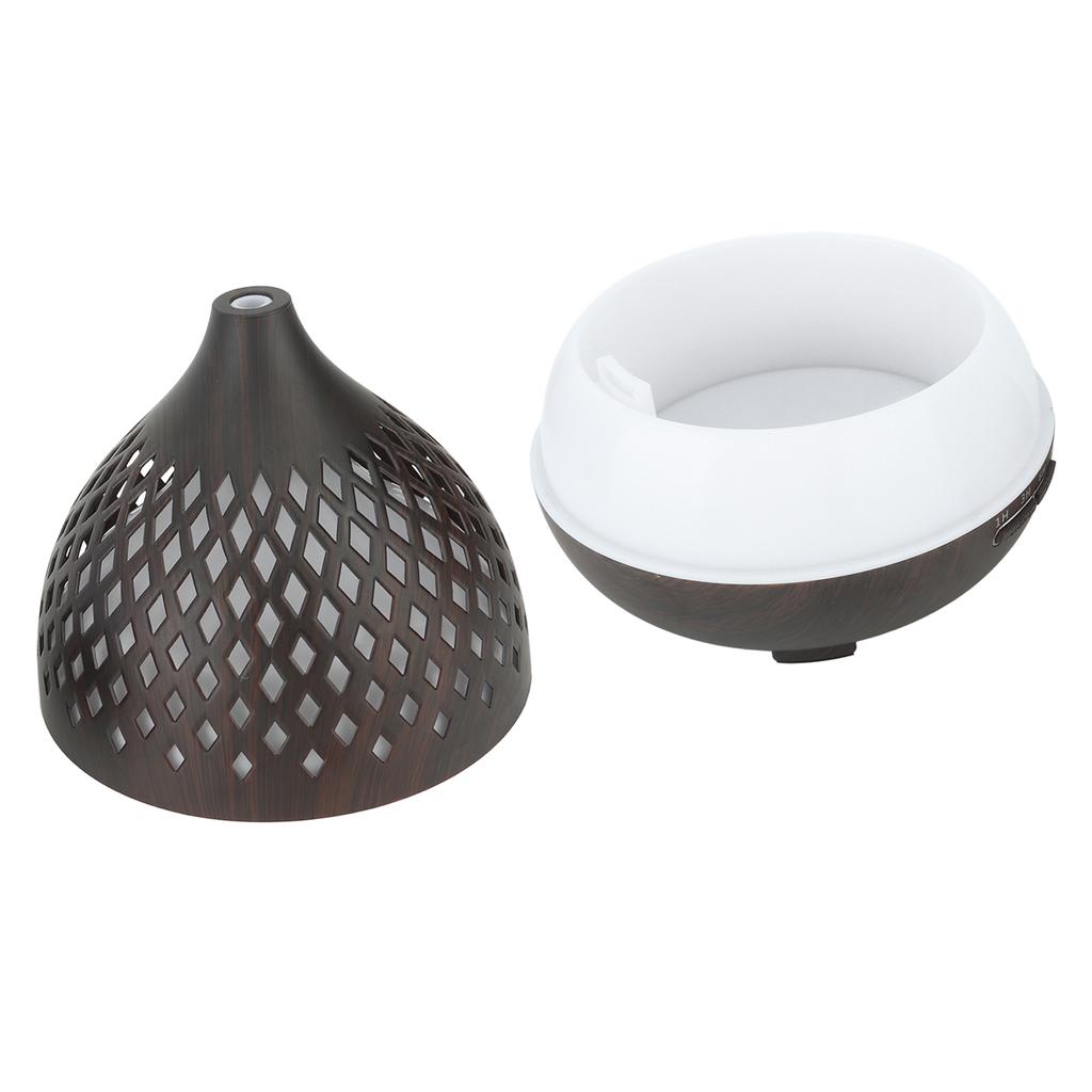 Water Drop Hollow Humidifier Aroma Diffuser Wood Grain Remote Control Air Humidifier with Colorful Night Light for Home