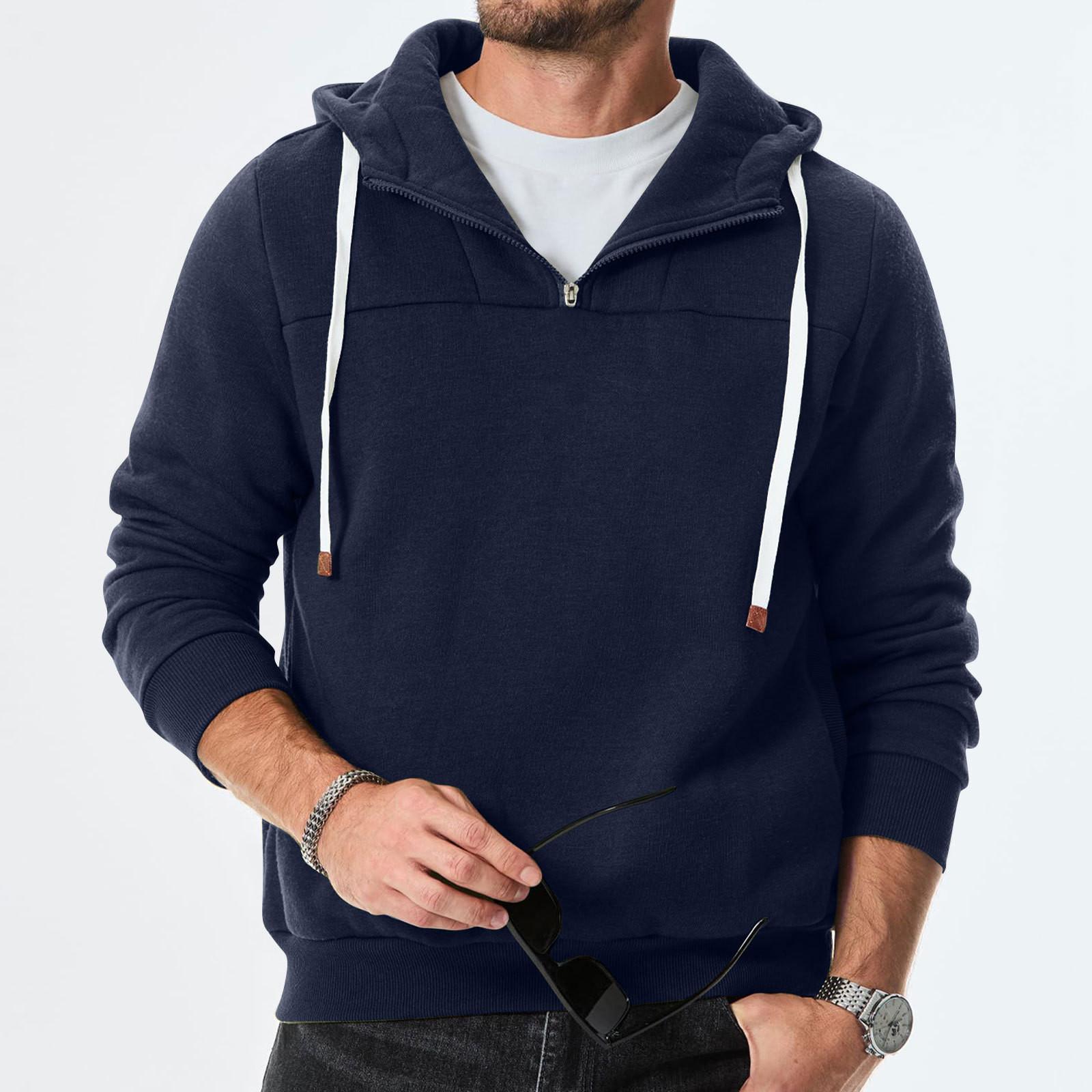 

Спортивный костюм с капюшоном, одежда для бега, свитер с длинным рукавом, толстовка с капюшоном XL тёмно-синий