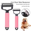Pet Grooming Rake, Double Sided Cat Undercoat Rake Dematting Comb, Gentle Detangling Tool, Deshedding Brush for Dogs Cats Medium Long Coats