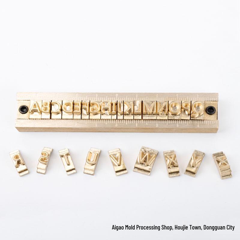 CNC Engraving Copper Mold Set for Leather Branding - Includes Logo & Movable Type English Numbers
