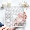 Light Luxury Embossed Glass Tray Retro Square Plate Multifunctional Tabletop Organizer for Dried Fruit Candy Dessert Home Decor