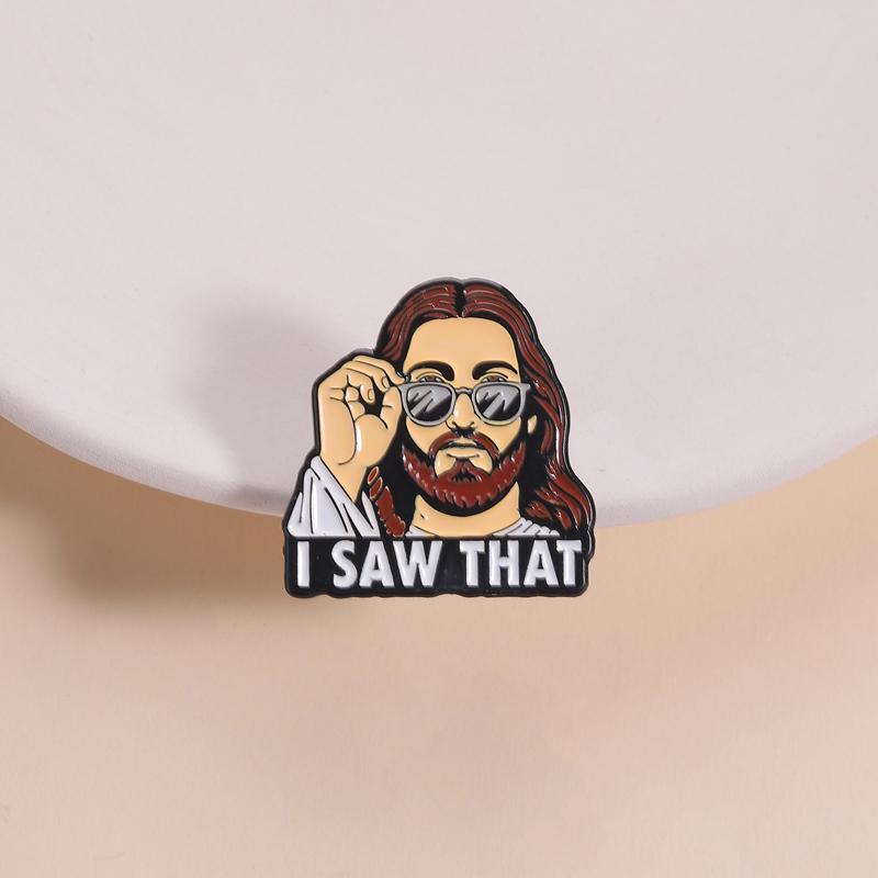 Catholic Saint Cross Medal Enamel Pins Jesus Christ Is Lord God Virgin Mary Latin Prayer Brooches Lapel Badge Jewelry Gifts