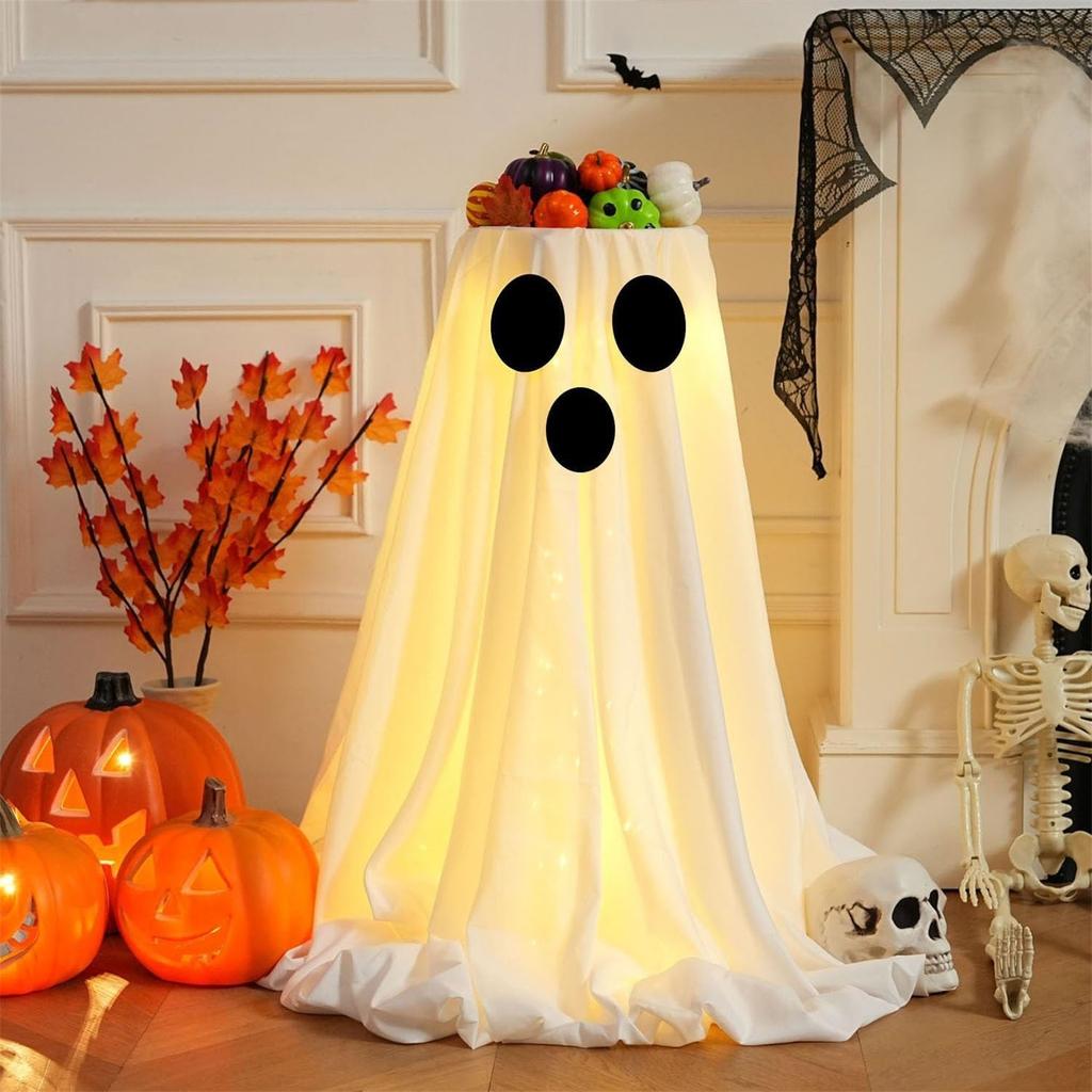 Halloween Candy Bowl Ornaments, Pvc Decoration Arrangement, Round Table Restaurant Bar Atmosphere Cafe Tablecloth Props