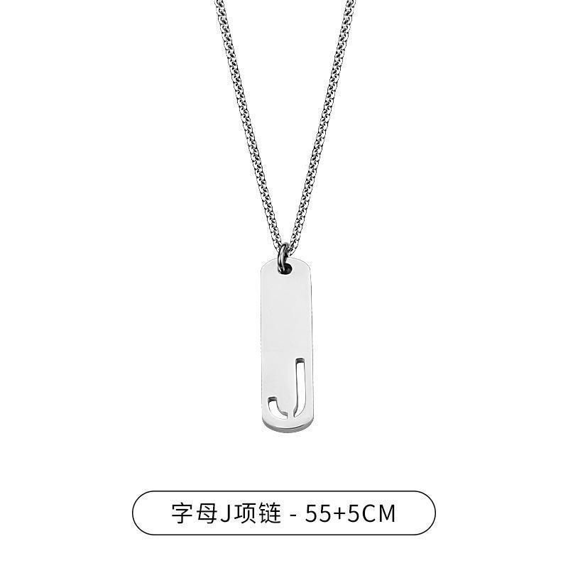 HNSP 316L Stainless Steel Initial Pendant Chain Necklace For Men Letter Tags  Accessories