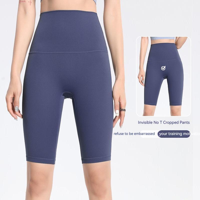 Yeni yüksek elastikiyetli, rahat, kısa bisiklet pantolonu, sıkı kalça kaldırıcı koşu Pilates Fitness