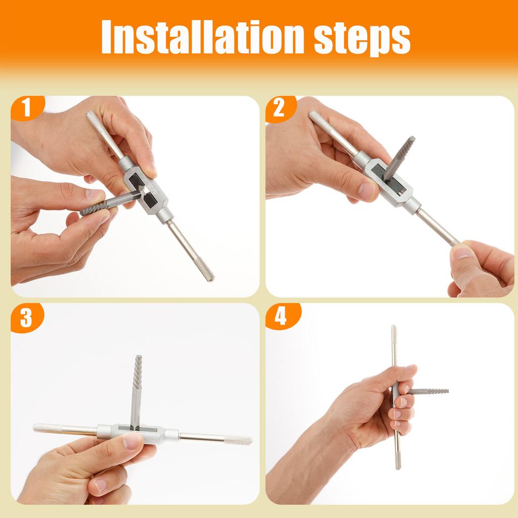 Screw Extractor Set Alloy Steel Broken Bolt Extractor Tool with Tap Wrench and Storage Case for Furniture Automotive Repairing