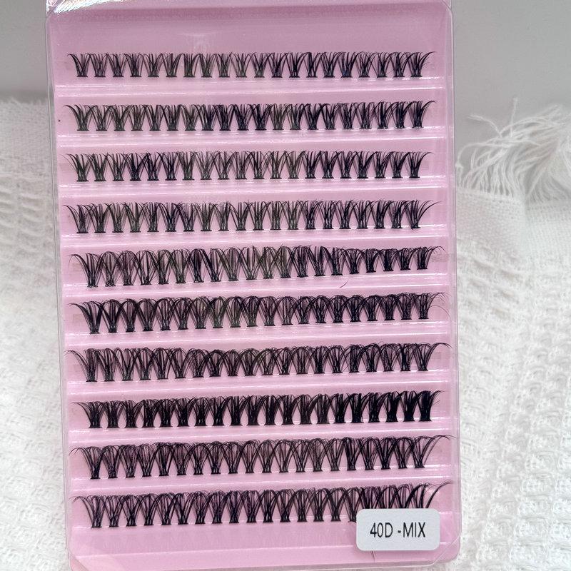 40-Pair DIY Segmented Curl & Volume False Eyelashes - European/American Style