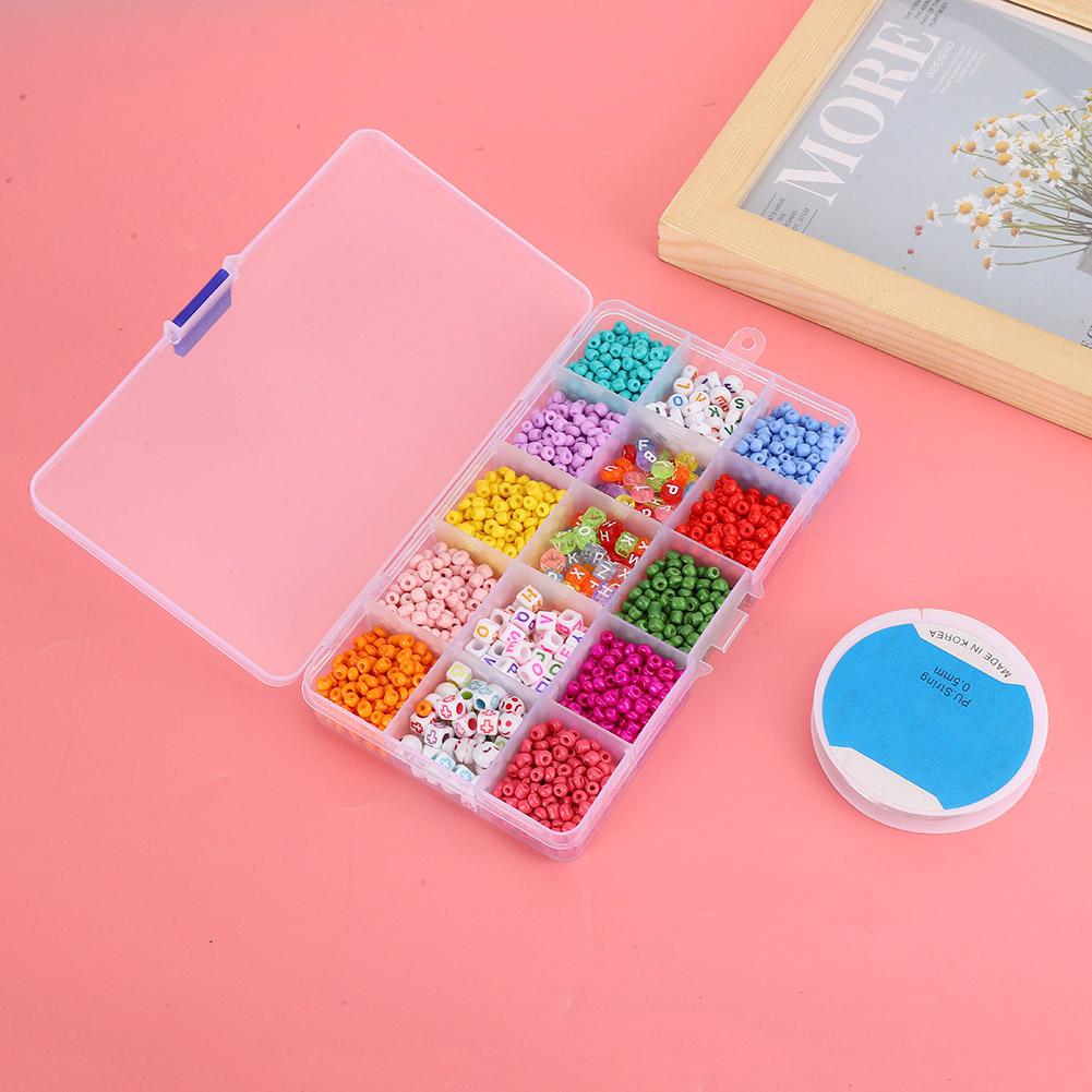 DIY Craft Round Quadrate Beads Kit Bracelet Necklaces Crafting Jewelry Making Supplies