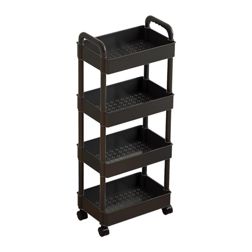 Convenient Snack Storage Rack Home Organize Removable Mobile Trolley Storage Rack Large Capacity Plastic Kitchen Storage Rack