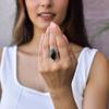 Natural Black Onyx Marquise Ring Silver Oxidized Handmade Ring Black Gemstone Ring Healing Long Huge Gemstone Ring Bohemian Jewelry Gift
