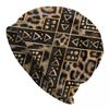 Leopard Fur Ethnic Tribal Geometric OrnaUnisexts Skullies Beanies Caps Winter Knit Hat Adult Animal Leather Texture Bonnet Hats