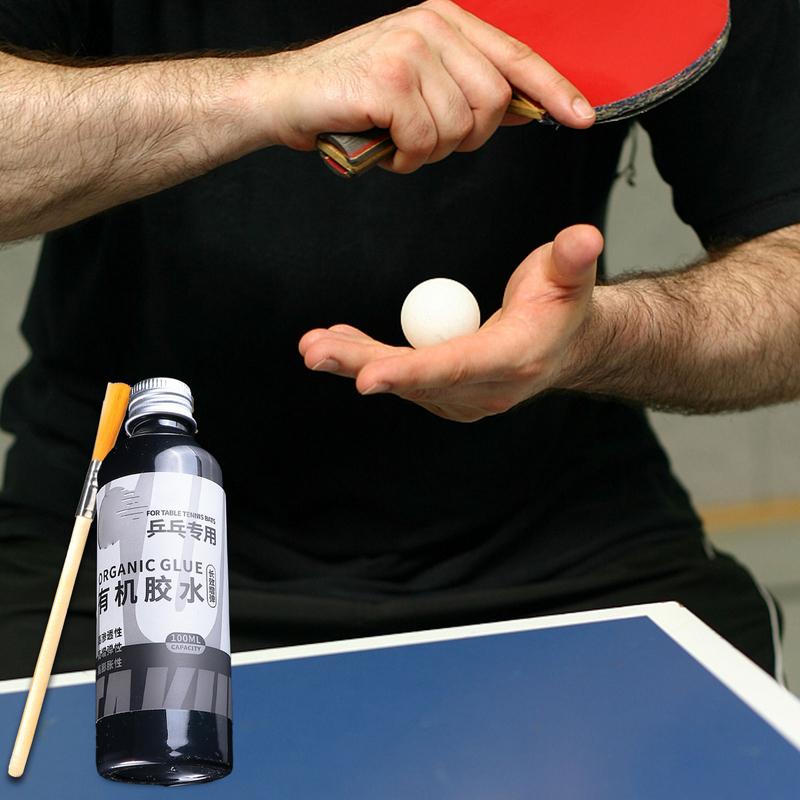 100ML Professional Table Tennis Rubber Glue Ping Pong Racket Speed Glue with Brush Rubber Adhesive & Cleaner for School Office