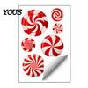 Holiday Candy Pattern Decorations Christmas Static Window Clings for Glass, Decorations, Gingerbread Man Decorative PVC Stickers Windows Cane