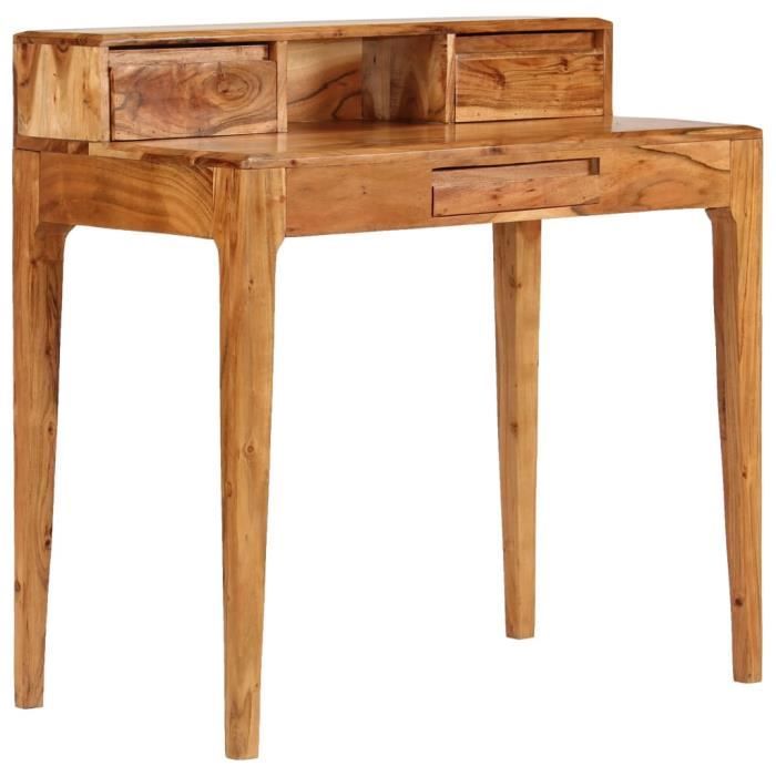 VidaXL Bureau avec tiroirs Bois massif 88 x 50 x 90 cm
