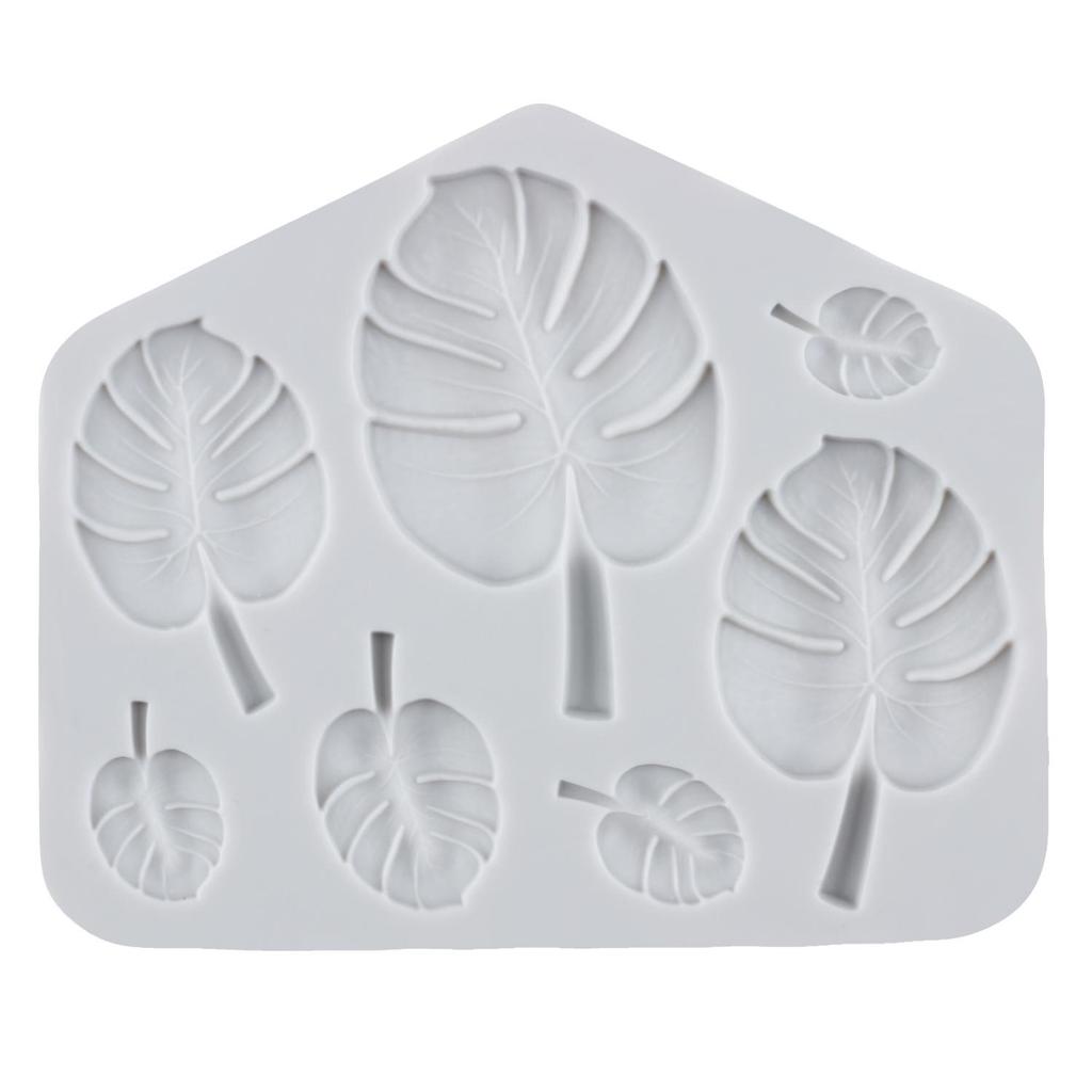 Fan Leaf Silicone Mold Flamingo Tropical Leaf Fondant Molds Cake Decorating Tools Cupcake Topper Candy Resin Clay Chocolate Gumpaste Mold