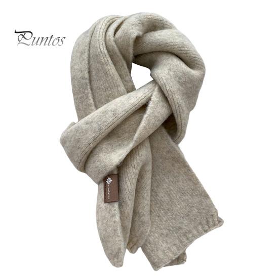 Women Scarf Winter Windproof Solid Color Soft Thick Knitting Keep Warm Cozy Unisex Korean Style Men for Outdoor