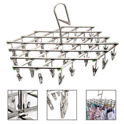 Drying Rack 35 Clips Stainless Steel Folding Laundry Drying Rack Swivel Clothes Underwear Sock Hanger Laundry Accessories