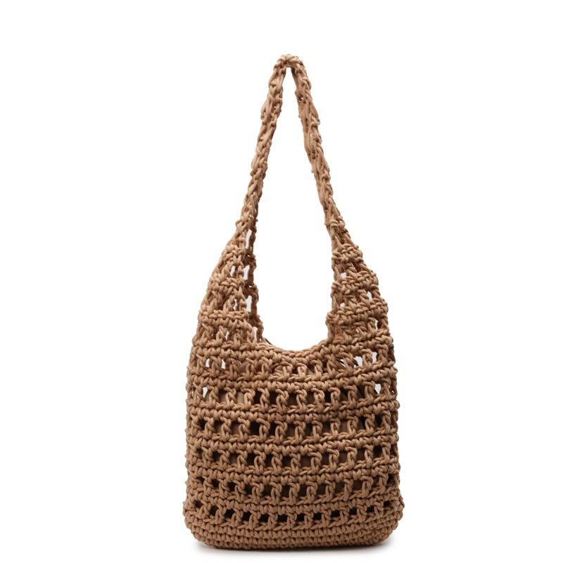 Woven Bag Vegetable Basket Shoulder Handbag Summer New Women's Bag Straw Bag Beach Bucket Bag