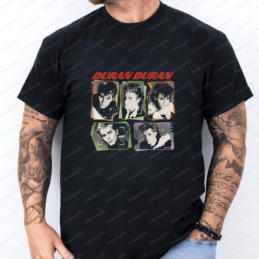 Retro Duran Duran Print Tshirt Unisex Streetwear Shortsleeved Shirt Suitable for Both Unisex and Unisex Large Size
