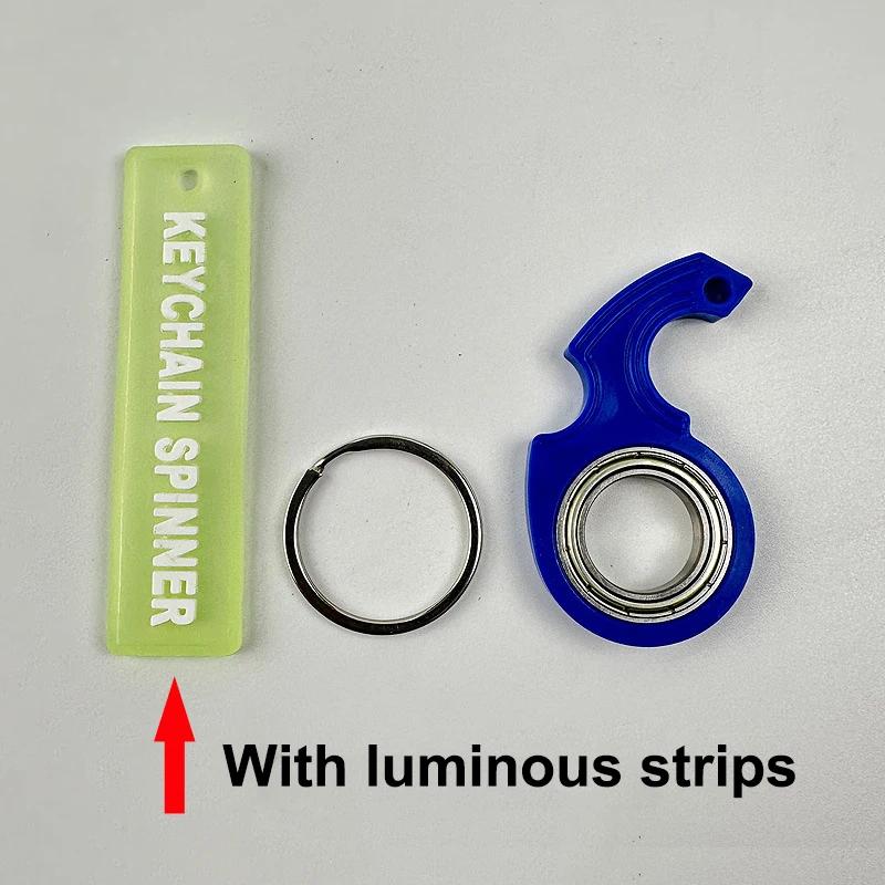 Rotate Fidget Spinner Keychain Metal Idget Toy Kid Stress Relief Spinner Keyring Fidget Ring Relieve Anxiety Boredom Party Gift