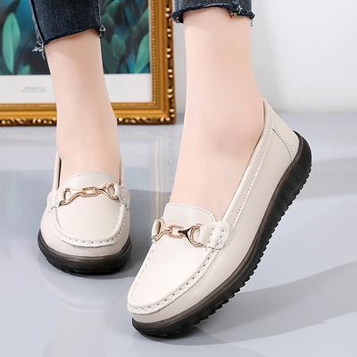 Women's PU Leather Penny Loafers Classic Moccasins Casual Slip On Comfortable Lightweight Walking Flats Driving Boat Shoes for Women Loafer Shoes