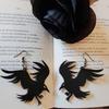 Black Crow Drop Earrings Black Bird Dangle Earrings Ear Jewelry Party Earrings Gift Acrylic Material for Women Girls