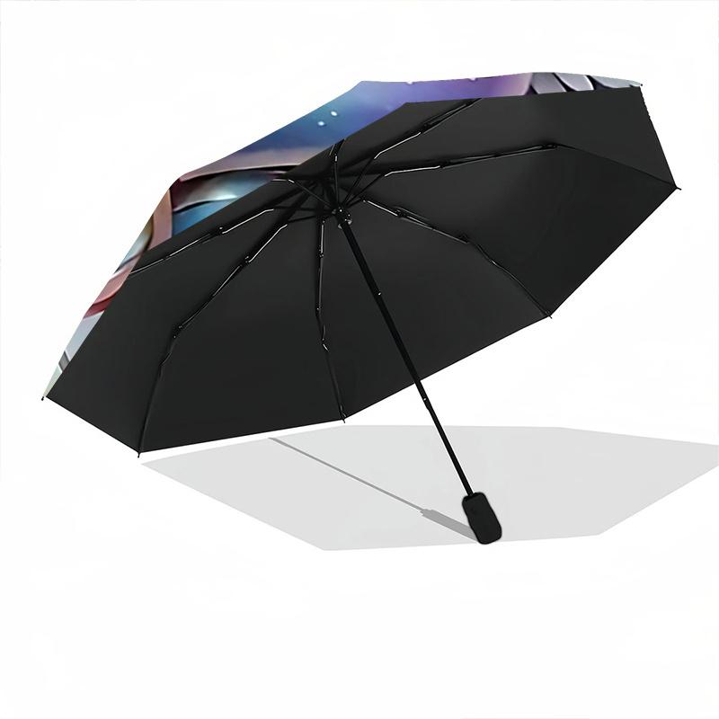 1pc Angel Heart Wings Halo Automatic Opening Folding Umbrella - Portable 3-Fold Design with Iron Frame, Perfect for Outdoor Use, Festive Gifts, T